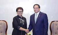 チン首相、インドネシアの外務大臣と会見