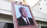 越南党、国家、国会和政府代表团出席柬已故太皇诺罗敦.西哈努克哀悼仪式