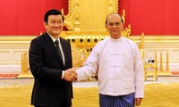 张晋创与缅甸总统吴登盛举行会谈