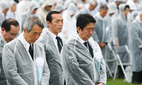日本广岛市举行核爆受害者纪念仪式