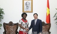 越南政府副总理兼外长范平明会见世行副行长维多利亚•克瓦