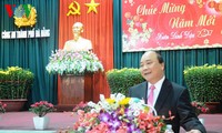 阮春福向岘港市市委、市政府、武装力量和全市人民拜年