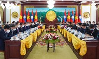 越南国家主席阮春福与老挝国家主席通伦·西苏里举行会谈
