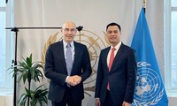 越南常驻联合国代表团团长邓黄江大使与主管政策的联合国副秘书长举行工作会谈