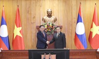越南国会主席王庭惠与老挝国会主席赛宋蓬举行会谈