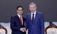 苏林会见老挝建国阵线中央委员会主席辛拉冯
