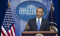Jumpa pers sehubungan dengan 100 hari Presiden Barack Obama dilantik untuk masa jabatan yang ke-2