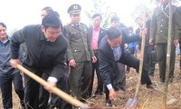 Para pemimpin Vietnam mencanangkan gerakan penghijauan musim Semi di banyak daerah
