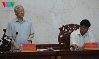 Sekjen Nguyen Phu Trong melakukan kunjungan kerja di provinsi Hau Giang