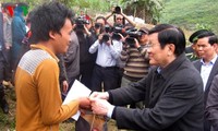 Presiden Vietnam, Truong Tan Sang melakukan kunjungan kerja di provinsi Ha Giang