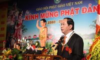 Presiden Vietnam, Tran Dai Quang menghadiri peringatan upacara Waksak tahun 2016 - tahun 2560 menurut kalender Buddha
