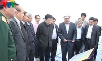 Staatspräsident überprüft Baustelle des internationalen Hafens Hai Phong