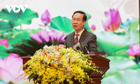 Staatspräsident Vo Van Thuong nimmt an der Konferenz der Parteileitung der Armee 2023 teil