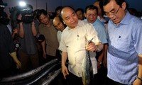 越南政府总理阮春福视察承天顺化和广治两省海洋环境事故发生后后果克服和生产恢复情况