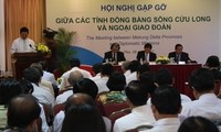 Treffen zwischen diplomatischer Delegation und Provinzbehörden im Mekong-Delta