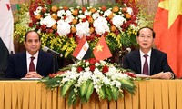 Staatspräsident Tran Dai Quang gibt für ägyptischen Präsidenten einen Empfang 