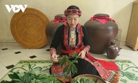Sauer-Maniokblätter – köstliches Essen der Volksgruppe der Dao