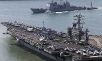 Kapal induk AS datang di Republik Korea untuk melakukan latihan perang bersama