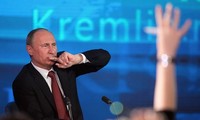 Presiden Rusia, Vladimir Putin memimpin jumpa pers tahunan di Moskwa