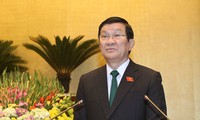 Presiden Vietnam menyampaikan dua Pemaparan tentang ratifikasi Konvensi PBB tentang Hak Manusia kepada MN Vietnam