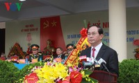 Presiden Tran Dai Quang menghadiri acara peringatan ultah ke-50 berdirinya Akademi Teknik Militer