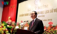 Presiden Vietnam, Tran Dai Quang menghadiri acara peringatan ultah ke-50 berdirinya Asosiasi Ilmu Sejarah Vietnam