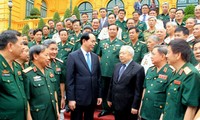 Presiden Vietnam, Tran Dai Quang melakukan pertemuan dengan para mantan prajurit sukarela di Kamboja