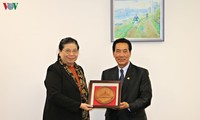 Wakil Ketua MN Tong Thi Phong melakukan pertemuan dengan Wakil Ketua Parlemen Laos