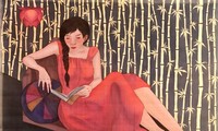 Keindahan “Pembaca” Melalui Lukisan Sutra Thanh Luu