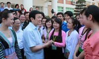 Президент Чыонг Тан Шанг продолжал рабочую поездку в провинцию Шонла