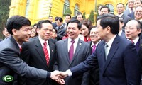 Chủ tịch nước Trương Tấn Sang gặp doanh nghiệp đạt thương hiệu quốc gia 2012