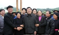 Chủ tịch nước Trương Tấn Sang tiếp tục thăm và làm việc tại Hà Giang