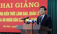 Chủ tịch nước Trương Tấn Sang yêu cầu nâng cao chất lượng cán bộ ngành tòa án