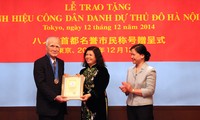 Trao danh hiệu công dân danh dự thủ đô Hà Nội cho cựu Thủ tướng Nhật Bản 