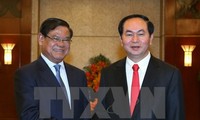 Chủ tịch nước Trần Đại Quang tiếp Phó Thủ tướng Campuchia Sar Kheng 