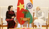 越南国会主席阮氏金银会见印度总统慕克吉