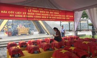 Truy điệu các hài cốt liệt sỹ là quân tình nguyện và chuyên gia Việt Nam hy sinh tại Lào