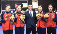 Karate Việt Nam giành Huy chương vàng đối kháng đồng đội nữ châu Á