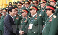 Presiden Truong Tan Sang melakukan pertemuan dengan Badan Hubungan Koprs Militer 2
