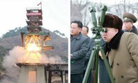 Pemimpin RDR Korea melakukan inspeksi uji coba sistem rudal penangkis udara baru