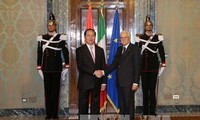 Presiden Tran Dai Quang melakukan pembicaraan dengan Presiden Italia, Sergio Mattarela