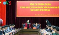 Kepala Badan Penggerakan Massa Rakyat KS PKV, Truong Thi Mai melakukan temu kerja di  propinsi Dien Bien