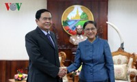 Ketua Parlemen Laos menerima Delegasi Tingkat Tinggi Pengurus Besar Front Tanah Air Vietnam