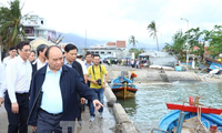 PM Vietnam, Nguyen Xuan Phuc memeriksa situasi mengatasi akibat taupan Damrey di Provinsi Khanh Hoa