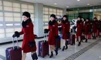 Rombongan penggembira RDRK tiba di Republik Korea