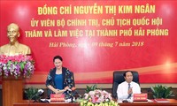 Ketua MN Nguyen Thi Kim Ngan melakukan temu kerja di Kota Hai Phong