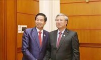 Tran Quoc Vuong, Anggota Polit Biro, Anggota Harian Sekretariat KS PKV menerima delegasi tingkat tinggi Ibukota Vientiane
