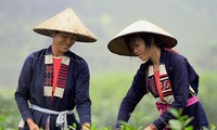 Busana tradisional yang khas dari perempuan etnis minoritas Cao Lan di Provinsi Bac Giang
