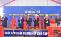 Groundbreaking ceremony of a South Korean-invested container factory 
