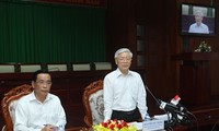 Party chief works with Soc Trang province leaders
